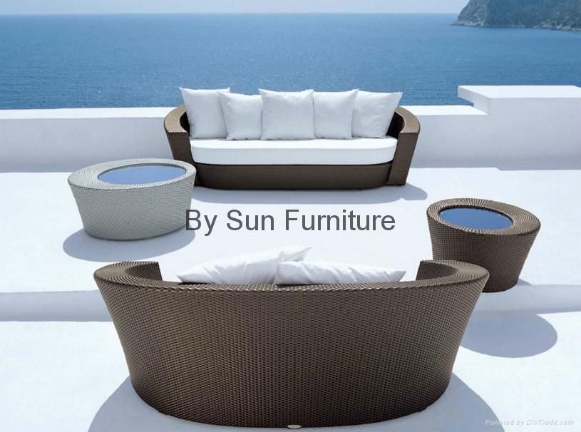 PE rattan garden outdoor wicker sofa