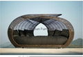 PE rattan outdoor round sun bed day bed 1