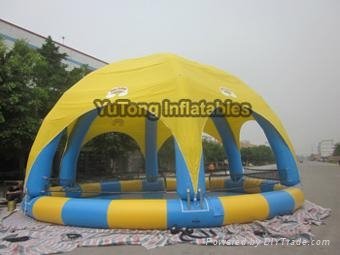Inflatable pool with tent 3