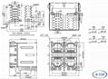 2x2 dual RJ45 female Connector with 10/100base-t transform 10p8c 3