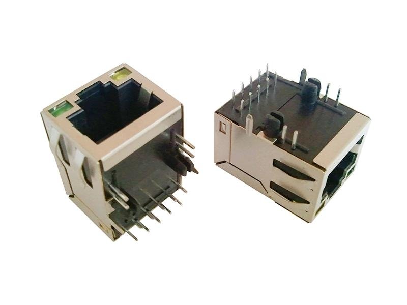 single port 10pin RJ45 Integrated Connector with 1000M transform