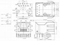 single port 10pin RJ45 Integrated Connector with 1000M transform 3