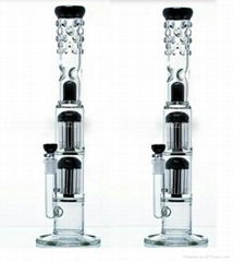 18inch double arms glass water  bong glass water pipe