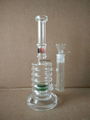 12 inch 3 inline toter perc glass bong with flower in the tube 1