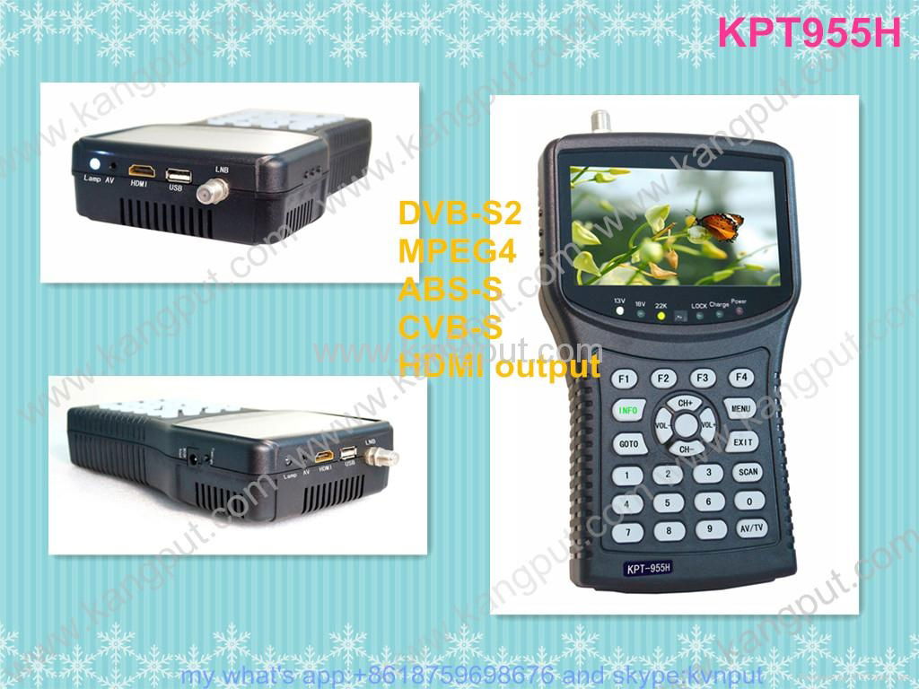 Satfinder KPT955H 4.3 Inch handheld satellite finder meter digital hd mpeg 4 dvb