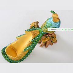 peacock shaped decorative single wine bottle