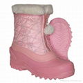 Nylon upper boots with fur lining front