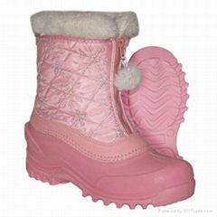 Nylon upper boots with fur lining front zipper 