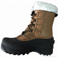 Leather upper winter boots for outdoor 