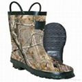 Tree camo rain boots for boy's outdoor