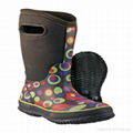 Girls neoprene rain boots with fashion design  2