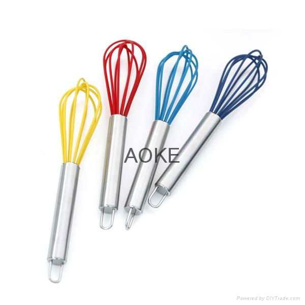 silicone Hand Mixer Coated Egg Whisk  4