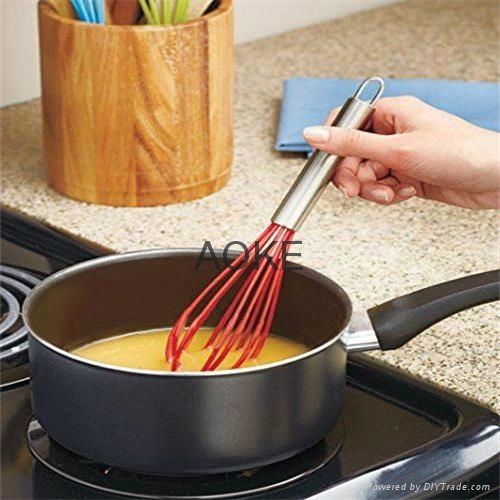 silicone Hand Mixer Coated Egg Whisk  5
