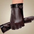 black fashion men's leather gloves 