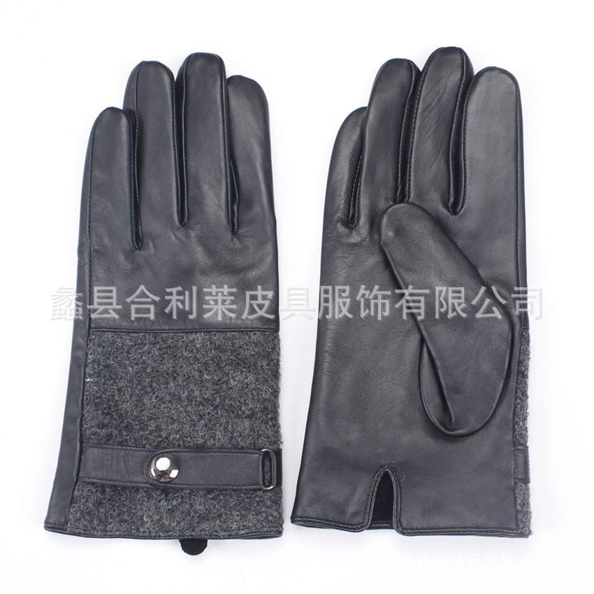 Men's PU woolen  gloves  2