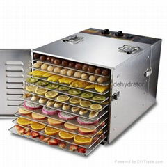 Stainless steel food dehydrator with 10 trays 