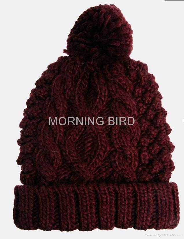 Wholesale Acrylic beanie Knitted hat  3