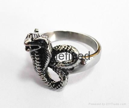Fashion 316l stainless steel rings jewelry men's rings casting snake rings  2