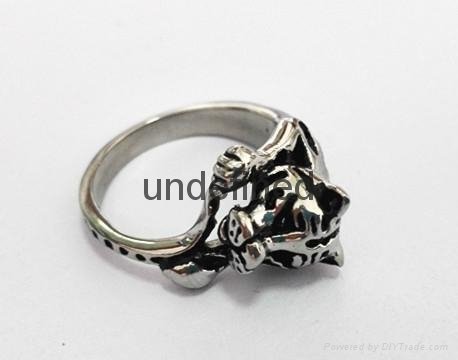 Fashion 316l stainless steel rings jewelry men's rings casting snake rings  3