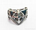 Hot sale stainless steel men's jewelry skull casting ring biker man's ring  4