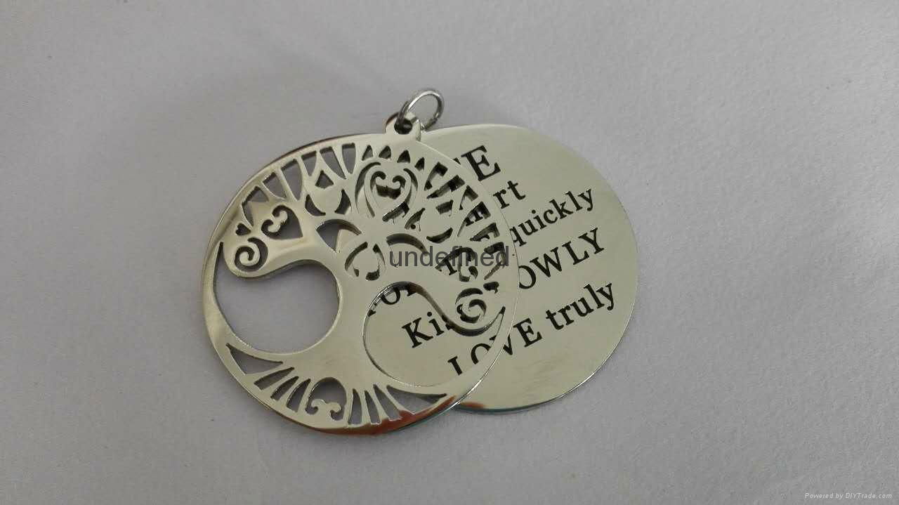 Fashion  two layer 316l  stainless steel jewelry tree of life pendant