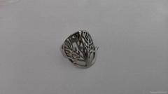 Fashion 316l stainless steel hollow out tree ring