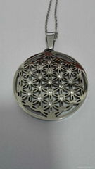 316l stainless steel flower of life pendant 