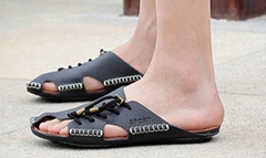 2015hot sell genuine leather mens slippers