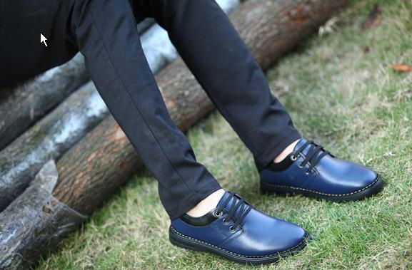 2015 mens genuine leather casual shoes