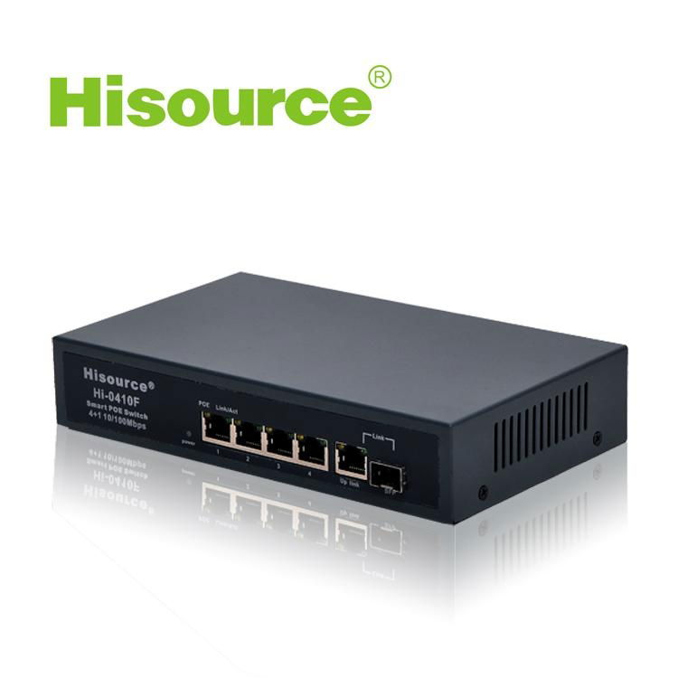 Hot sale Hisource 4+1 5 port Internal with SFP fiber optic IEEE802.3AF/AT 4