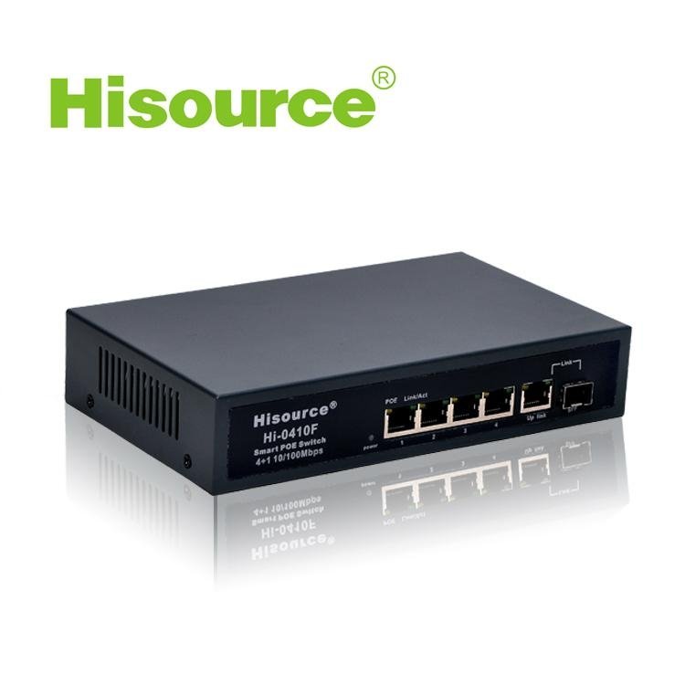 Hot sale Hisource 4+1 5 port Internal with SFP fiber optic IEEE802.3AF/AT 5