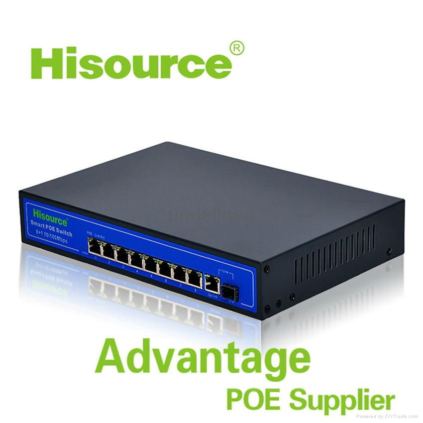 8 Port CCTV Hisource 8 poe switch 1 Fiber port Ethernet Tansmission for IP Camer 2