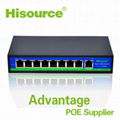 Hisource 10/100Mbps 8 port POE Switch 120W CCTV POE Switch Hub 1