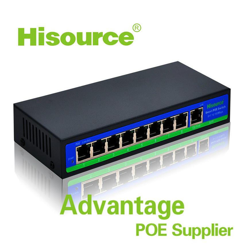 Hisource 10/100Mbps 8 port POE Switch 120W CCTV POE Switch Hub 3