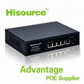 Hot sale Hisource 4+1 5 port Internal with SFP fiber optic IEEE802.3AF/AT 3