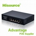 Hot sale Hisource 4+1 5 port Internal with SFP fiber optic IEEE802.3AF/AT 2