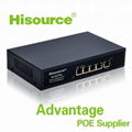 Wholesale Hisource 10/100Mpbs free shipping 4+1 5 port Internal power supply 78W