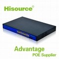 Hot selling 250W gigabit 16 port poe switch support 10/100/1000M IEEE802.3 af