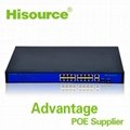 Hot selling 250W gigabit 16 port poe switch support 10/100/1000M IEEE802.3 af 2