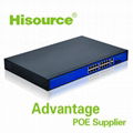 Hot selling 250W gigabit 16 port poe switch support 10/100/1000M IEEE802.3 af 3