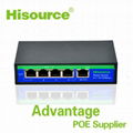 Ethernet 4 port 100Mbps passive desktop poe switches with 24V 3Apower supply 1