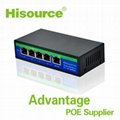 Ethernet 4 port 100Mbps passive desktop poe switches with 24V 3Apower supply 2