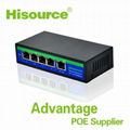 Ethernet 4 port 100Mbps passive desktop poe switches with 24V 3Apower supply