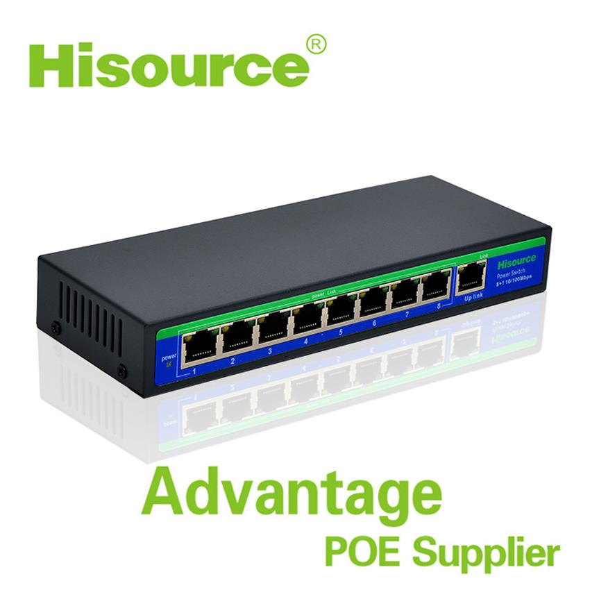 Hisource CCTV IP Camera 8 port 24V passive desktop PSE poe switch 3