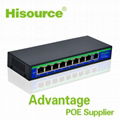 Hisource CCTV IP Camera 8 port 24V passive desktop PSE poe switch 3