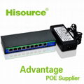 Hisource CCTV IP Camera 8 port 24V passive desktop PSE poe switch 1