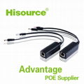 Security cctv application Hisource non isolated 12V POE Splitter 2