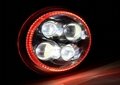 Red Halo Ring Dual beam Motorcycles Harley Davidson LED Headlight 5700k