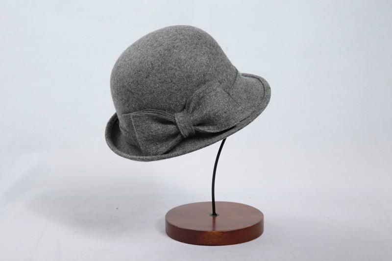 Grey Women's Wool Felt Hat 