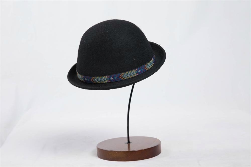 Winter Black 100% Wool Felt Bowler Hat